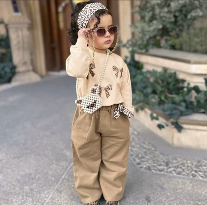 ست بلوز شلوار دخترانه چهارتیکه
