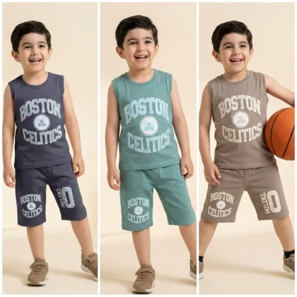 تاپ شلوارک جیب‌دار طرح boston در 4 سایز