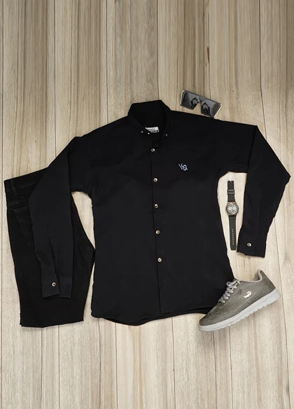 پیراهن مردانه مشکی مدل VQ