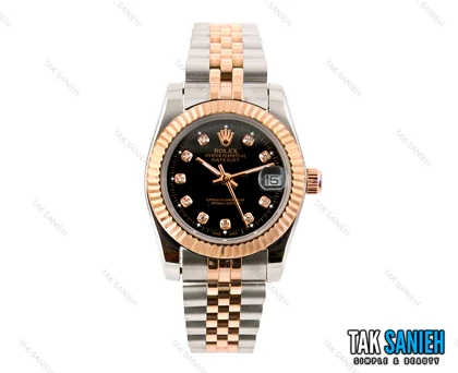 ساعت رولکس دیت جاست زنانه دو رنگ رزگلد مدیوم Rolex-2456-L