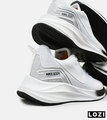 کفش کتانی مردانه و زنانه سفید مشکی Nike air zoom مدل 4543