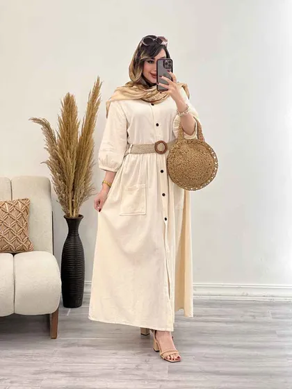 پیراهن جلو دکمه دو جیب