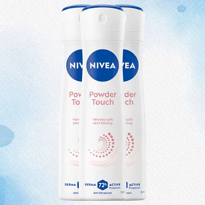 اسپری ضد تعریق زنانه نیوآ NIVEA مدل Powder Touch با محافظت 72 ساعته 150ml