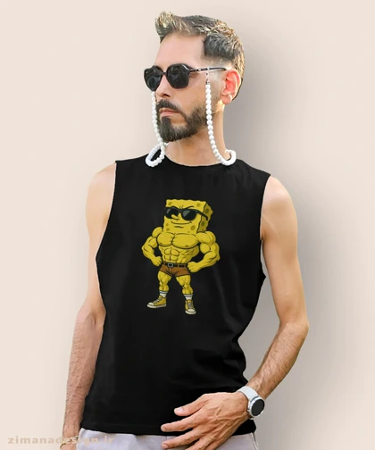 تاپ مردانه و زنانه طرح باب اسفنجی بدنساز کد 1058