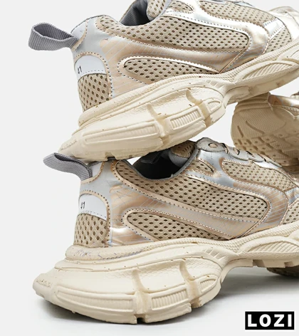 کفش کتانی مردانه و زنانه طلایی Balenciaga 3XL مدل 5134