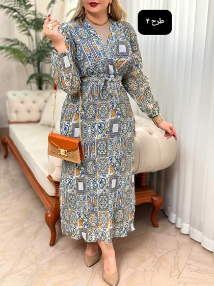 پیراهن مزونی حریر پلیسه 3355