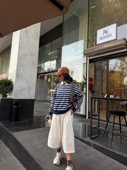 دورس راه راه سورمه ای Pull&Bear217