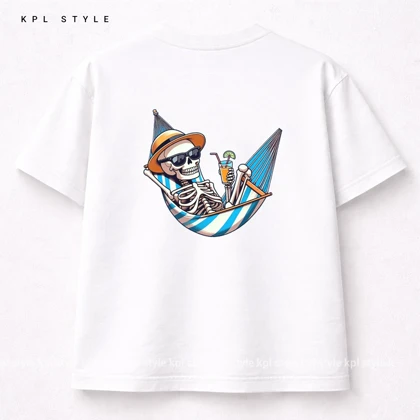 تیشرت پینترستی Skeleton | قواره باکسی %100 پنبه کد 1302