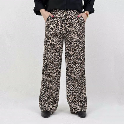 شلوار زنانه پلنگی کرپ