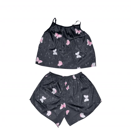 ست تاپ و شلوارک طرح پروانه 187