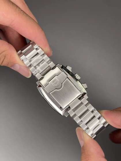 ساعت مچی تگ هویر موناکو بند سیلور صفحه مشکی Tag Heuer Monaco