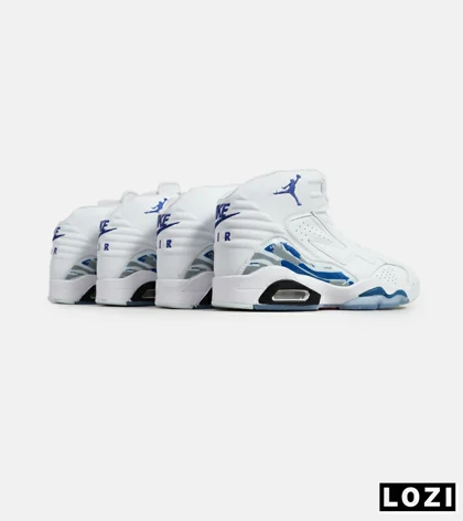 کفش کتانی ساق‌دار مردانه سفید آبی Nike air jordan 6 مدل 5933