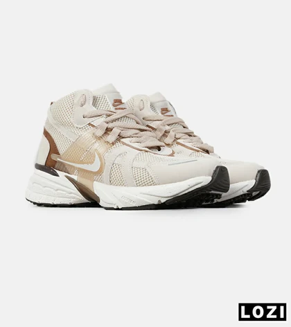 کفش کتانی ساق‌دار مردانه و زنانه کرم قهوه ای Nike cushlon مدل 7610