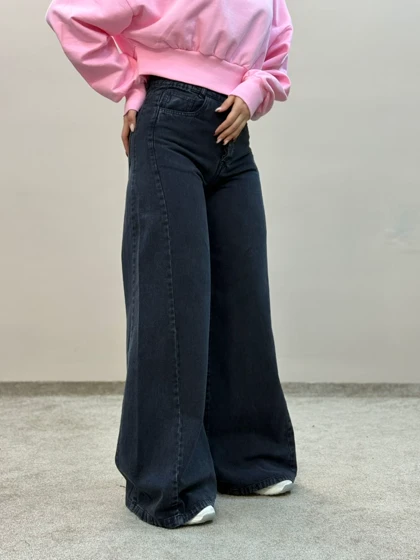 شلوار جین شافل ذغالی 1695