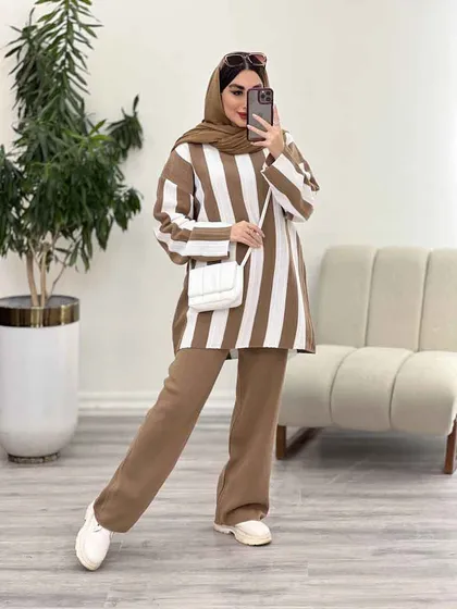 ست بافت راه راه مهناز
