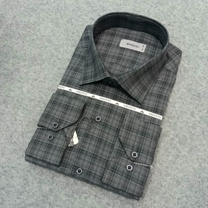 پیراهن چهارخونه مردانه قواره ازاد ( قواره کلاسیک ) _ استین بلند