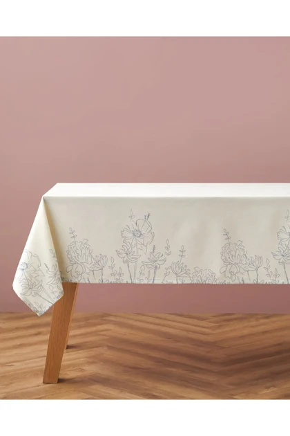 رومیزی 145 × 200 English Home مدل Petal Poetry پنبه پلی‌استر - بژ - آبی
