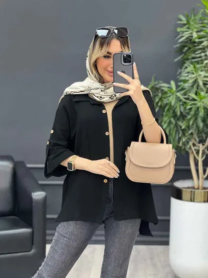 مانتو تک جیب آستین پاگن