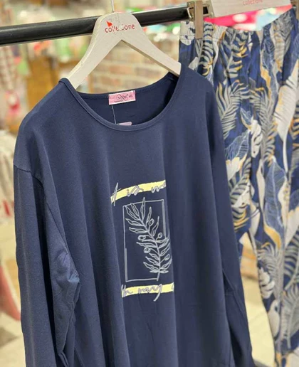 بلوز و شلوار سایز بزرگ نخ پنبه سکسن کد40749