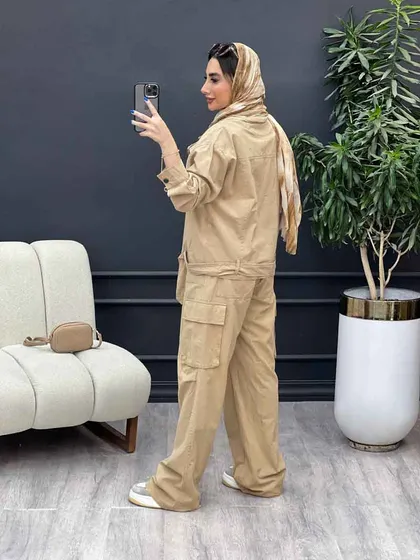 ست کت و شلوار جلو زیپ