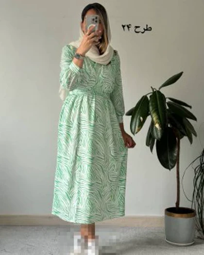پیراهن حریر سرمه سری 15