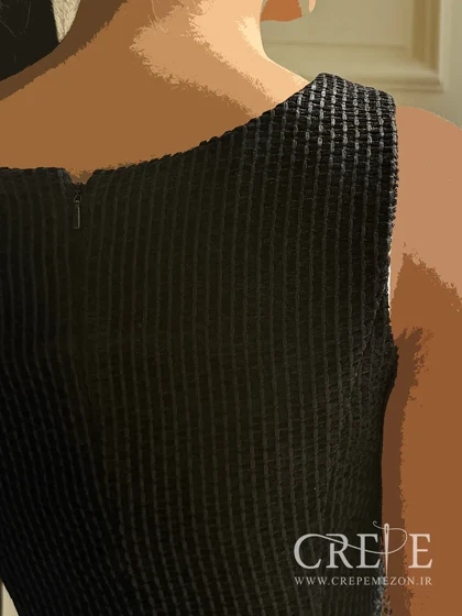 پیراهن طرح حصیری پایین چین