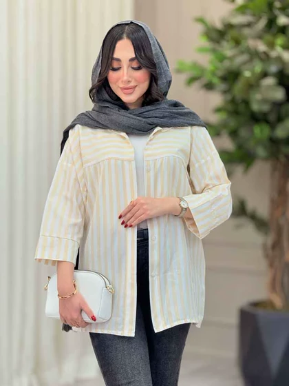 مانتو راه راه برش‌دار صبا