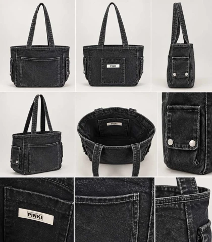 کیف جین Pinki 8900 ذغالی