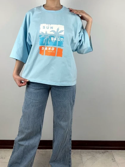تیشرت باکسی چاپی 7735