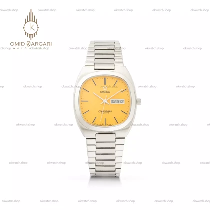 ساعت مچی امگا سیمستر نوستالژی بند سیلور صفحه زرد Omega Seamaster