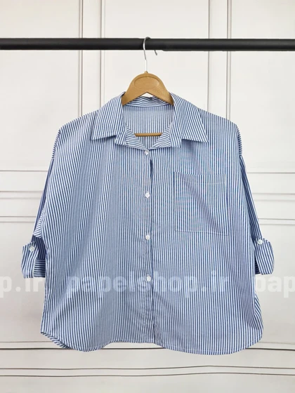 شومیز راه راه جیب‌دار