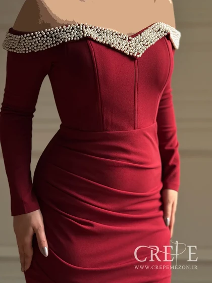 ماکسی یقه مرواریدی دالقیچ