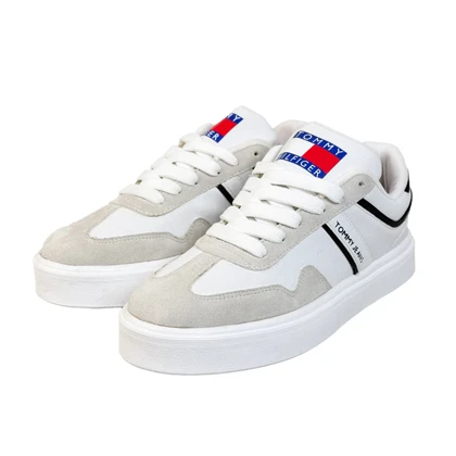 کتانی اسپرت مردانه مدل تامی جینز Tommy رنگ سفید مشکی کد 51379