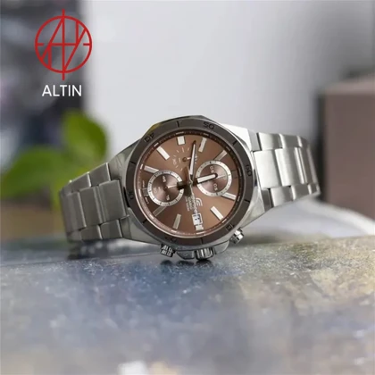 ساعت مچی مردانه کاسیو ادیفیس مدل Casio Edifice EFV-640D-5AVUDF (استیل، کرونوگراف با صفحه مسی-قهوه‌ای)