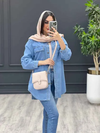 مانتو جین کاغذی دوجیب پاکتی