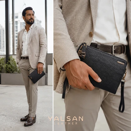 کیف دوشی و دستی چرم یلسان مدل آیسل کد 015-BF