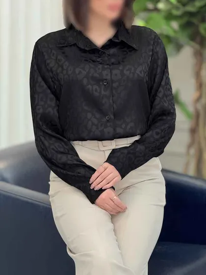 شومیز ساتن طرح پلنگی