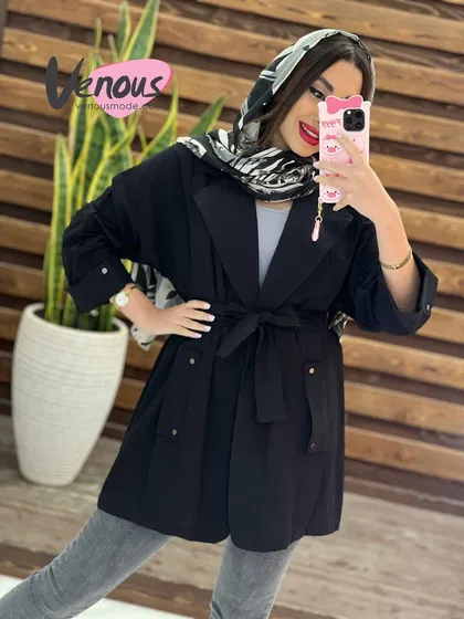 مانتو لینن جیب دکمه