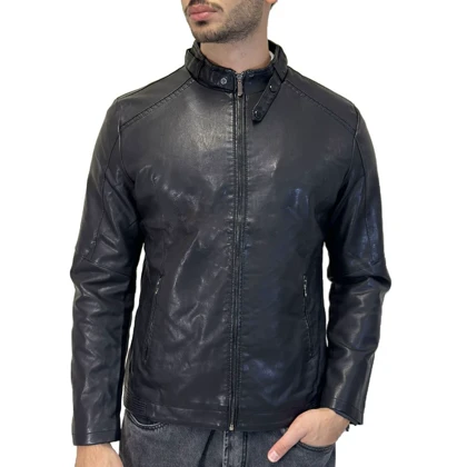 کاپشن چرم یقه دو دکمه FLSZ2308