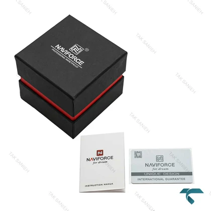 ساعت مچی مردانه ناوی فورس NF9156 آنالوگ بند چرم مشکی NaviForce-7891-G
