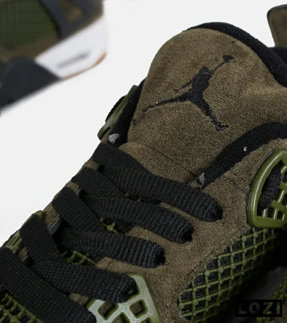 کتانی ساق‌دار زنانه و مردانه سبز Nike air jordan 4 مدل 7305