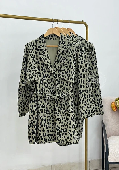 مانتو کتان پلنگی