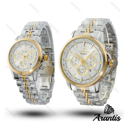 ساعت ست رومانسون diamond طلایی نقره ای صفحه سفید s-10214