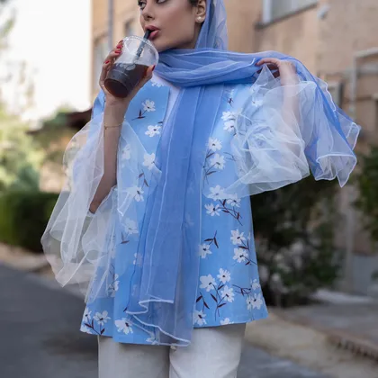 کت لینن آبی