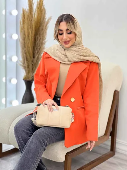 مانتو جیب نما دکمه طلایی