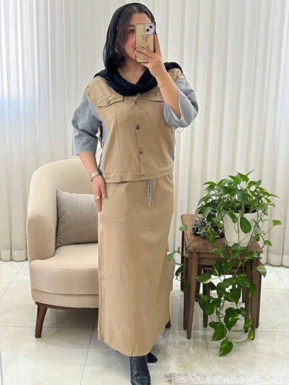 ست زنانه و دخترانه کت دامن بیرونی کد 561