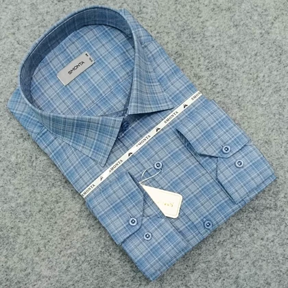 پیراهن چهارخونه مردانه قواره ازاد ( قواره کلاسیک ) _ استین بلند