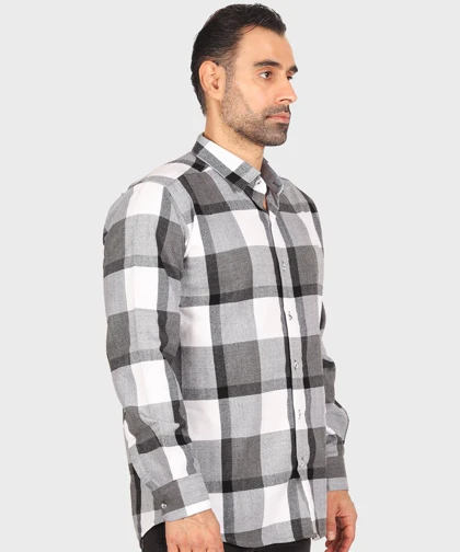 پیراهن مردانه پشمی سفید و مشکی 0152