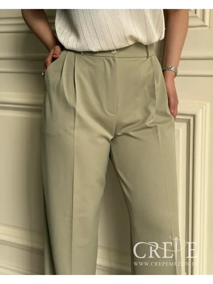 شلوار واید دو پیله کجراه قد 108