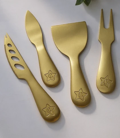 ست صبحانه خوری استیل طلایی طرح ستاره